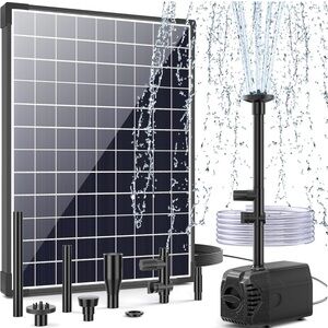 BNIB 25W Solar Water Fountain Pump, Solar Water Pump with Flow Adjustable